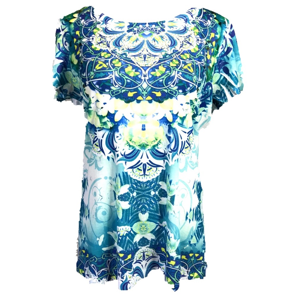 Style & Co Blue Sort Sleeve Top